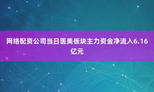 网络配资公司当日医美板块主力资金净流入6.16亿元