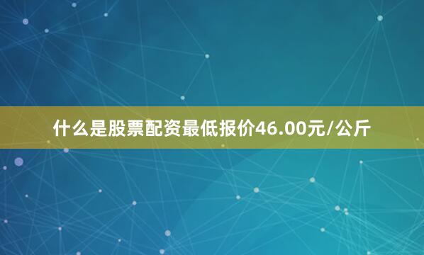 什么是股票配资最低报价46.00元/公斤