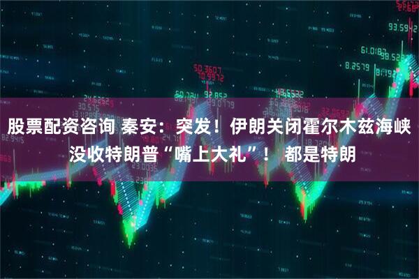 股票配资咨询 秦安：突发！伊朗关闭霍尔木兹海峡 没收特朗普“嘴上大礼”！ 都是特朗